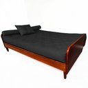 Ver imagem 2 de Sofá Cama Paris Ii Sarja em Madeira Maciça Cor Imbuia - Preto