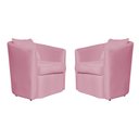 Ver imagem 2 de Kit 2 Poltronas Decorativa Alana Veludo Rosa Chiclete - Londrilar