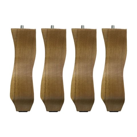 Kit 4 Pés Retrô Luiz Xv Cor Castanho - Dominic Decor Pé Retro
