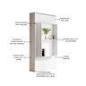 Cama Solteiro Articulada Branca de Parede Multifuncional com Prateleiras de Mdf - 3