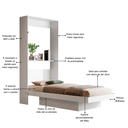 Ver imagem 4 de Cama Solteiro Articulada Branca de Parede Multifuncional com Prateleiras de Mdf