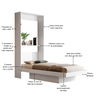 Cama Solteiro Articulada Branca de Parede Multifuncional com Prateleiras de Mdf - 4