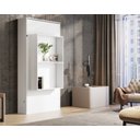 Ver imagem 2 de Cama Solteiro Articulada Branca de Parede Multifuncional com Prateleiras de Mdf