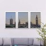 Conjunto Kit 3 Quadros Decorativos Relógio Em Londres Los Quadros - 2