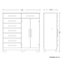 Ver imagem 5 de Cômoda 8 Gavetas 2 Portas com Cabideiro Verona