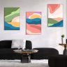 Kit com 3 Quadros Arte Abstrata em Lona 60x90cm - 1
