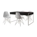 Ver imagem 6 de Mesa Jantar Industrial Retangular Preta 137X90Cm Com 4 Cadeiras Brancas Base Ferro Cor: Preto