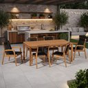 Ver imagem 1 de Mesa de Jantar com 04 Cadeiras sem Braço e 02 Cadeiras com Braço Trammare C07 Corda Preta - Lyam Dec