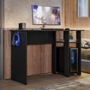 Ver imagem 1 de Mesa Gamer Slim Preto Fosco Peternella Móveis