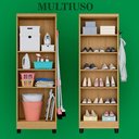 Ver imagem 3 de Armário Multiuso 2 Portas Freijo 2 Prateleiras MDF 61cm Qmovi
