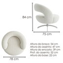 Ver imagem 3 de Poltrona Decorativa Topazio Base Giratoria Boucle Tce 1010 Moll