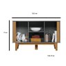 Buffet 3 Portas 122,5 Cm Multiuso Quarto Cinza Marrom - 2