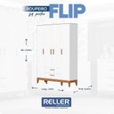 Ver imagem 3 de Guarda Roupa Infantil 4 Portas com Berço Americano Flip Branco Acetinado com Colchão - Reller