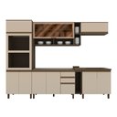 Ver imagem 3 de Cozinha Completa Modulada com Vidro 7 Peças 12 Portas 100% MDF Aurora Espresso Móveis Cinza/Duna/Cristal