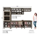 Ver imagem 4 de Cozinha Completa Modulada com Vidro 7 Peças 12 Portas 100% MDF Aurora Espresso Móveis Cinza/Duna/Cristal