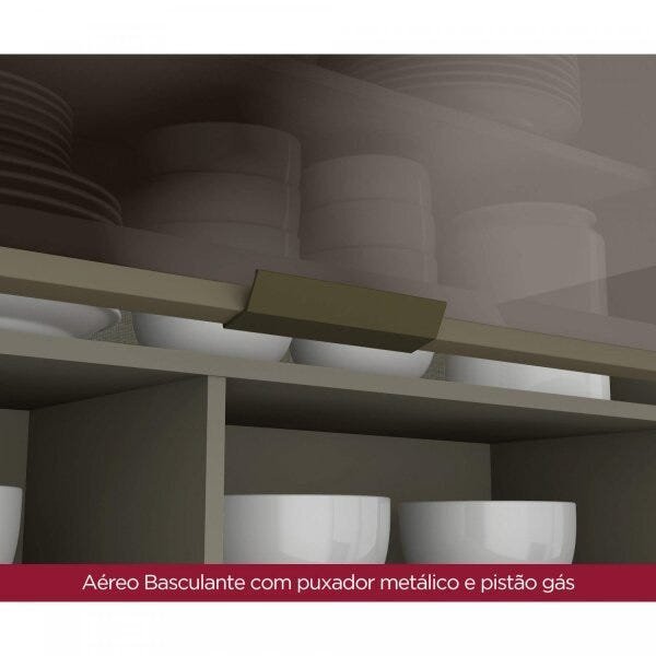 Cozinha Completa com Vidro 7 Peças 12 Portas 100% MDF Aurora Espresso Móveis - 6