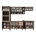Ver imagem 5 de Cozinha Completa Modulada com Vidro 7 Peças 12 Portas 100% MDF Aurora Espresso Móveis Cinza/Duna/Cristal