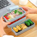 Ver imagem 4 de Marmita Fitness Lunch Box 900ml 3 Divisórias Pote Mantimento Bento 3 em 1 Lorben