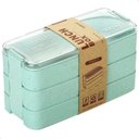 Ver imagem 1 de Marmita Fitness Lunch Box 900ml 3 Divisórias Pote Mantimento Bento 3 em 1 Lorben