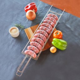 GRELHA PARA LINGUIÇA 12X48CM GRILAZER GAÚCHO GRILL - 1 GRELHA PARA LINGUIÇA 12X48CM GRILAZER GAÚCHO GRILL - 1