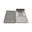 Ver imagem 3 de Escorredor De Louças Pratos Flat 3 Em 1 Com Bandeja Cinza