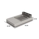 Ver imagem 2 de Escorredor De Louças Pratos Flat 3 Em 1 Com Bandeja Cinza