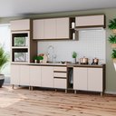 Ver imagem 1 de Cozinha Completa Modulada 7 Peças 12 Portas 100% MDF Aurora Espresso Móveis Cinza/Duna/Cristal