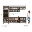 Ver imagem 4 de Cozinha Completa Modulada 7 Peças 12 Portas 100% MDF Aurora Espresso Móveis Cinza/Duna/Cristal