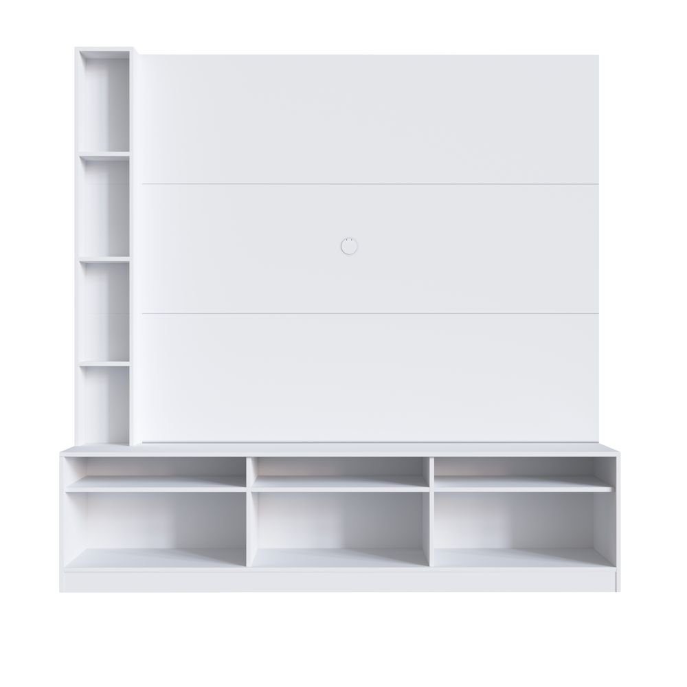 Estante Home Para TV 146cm 03 Portas e Nichos Laterais HT146 ProDecor Móveis - Branco - 5