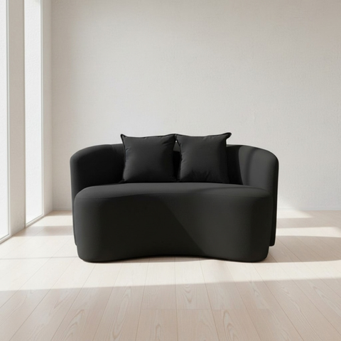 Sofá Decorativo Montreal 150cm Orgânico Bouclé Preto