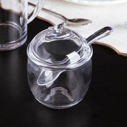 Açucareiro de Vidro C/colher Bird Transparente 150g Wolff - 4