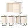 Bancada de Cozinha Kit Ilha Gourmet Connect 3 Portas Ripado Duna/off White - Henn - 4