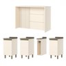 Bancada de Cozinha Kit Ilha Gourmet Connect 3 Portas Ripado Duna/off White - Henn - 2
