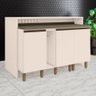Bancada de Cozinha Kit Ilha Gourmet Connect 3 Portas Ripado Duna/off White - Henn - 1