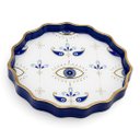 Ver imagem 4 de Par de Bandeja Decorativa em Cristal com Estampa de Olho Grego Azul D: 39cm e D: 33cm