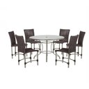 Ver imagem 1 de Mesa Ascoli 120 Cm com 6 Cadeiras Cannes de Alumínio, Pintura Fendi e Trama Tela de Corda Náutica