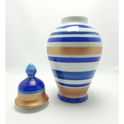 Potiche Decorativo azul e bronze - 2