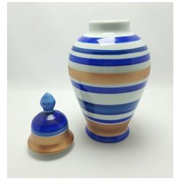 Potiche Decorativo azul e bronze - 4