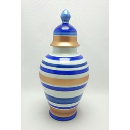 Potiche Decorativo azul e bronze - 5