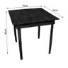 Conjunto de Mesa de Madeira Fixo Paulista 70x70 Preto com 4 Cadeiras Estofado Vermelho - 4
