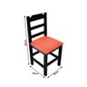 Conjunto de Mesa de Madeira Fixo Paulista 70x70 Preto com 4 Cadeiras Estofado Vermelho - 3