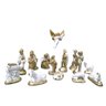 Presepio Natalino 10cm Enfeite Gesso Branco Dourado - 1