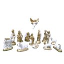 Ver imagem 1 de Presepio Natalino 10cm Enfeite Gesso Branco Dourado