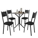Ver imagem 1 de Conjunto de Mesa Sala de Jantar Thais com 4 Cadeiras Granito Tubular Artefamol