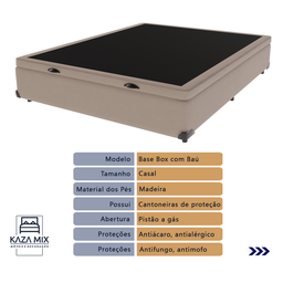 Conjunto Casal Cama Bege Box Baú Colchão Extra Firme Ortobom D45 - 4
