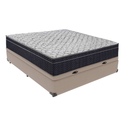 Conjunto Casal Cama Bege Box Baú Colchão Extra Firme Ortobom D45 - 1