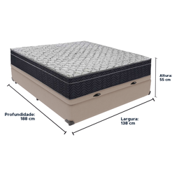 Conjunto Casal Cama Bege Box Baú Colchão Extra Firme Ortobom D45 - 5