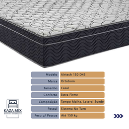 Conjunto Casal Cama Bege Box Baú Colchão Extra Firme Ortobom D45 - 2