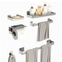 Ver imagem 3 de Kit Acessórios para Banheiro Inox Adesivo 6pçs Elg