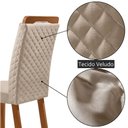 Ver imagem 4 de Mesa de Jantar Milena 180cm Tampo MDF Vidro Canto Copo com 6 Cadeiras Lorena Moderna Mobília